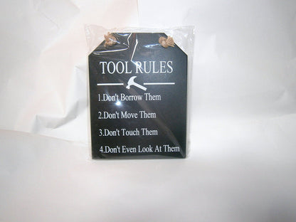pair wooden toilet rules and and tool rules hanging plaque - hanrattycraftsgifts.co.uk