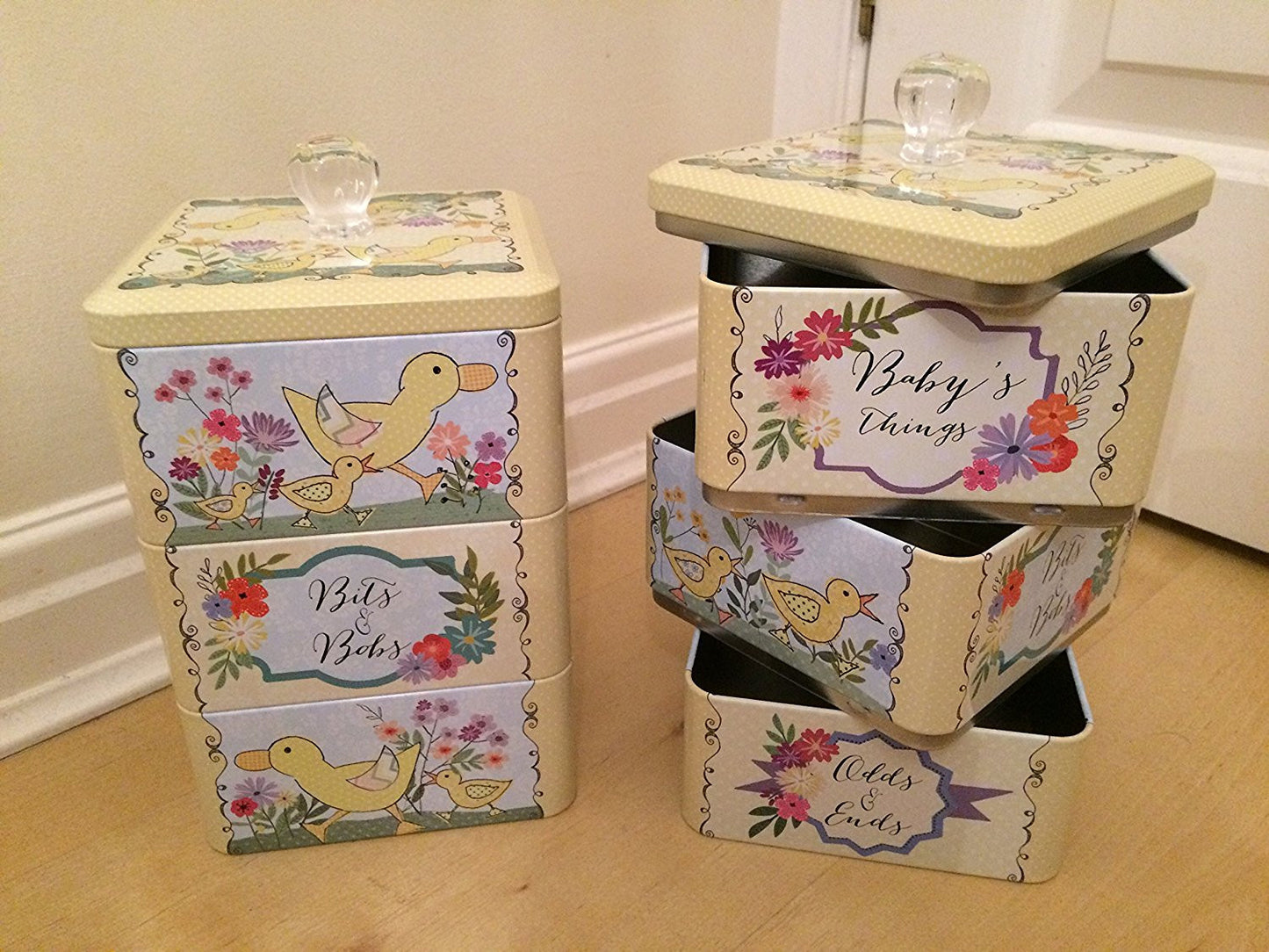 Peel & Sardine "Baby Things Ducks" Stacking Tin - hanrattycraftsgifts.co.uk