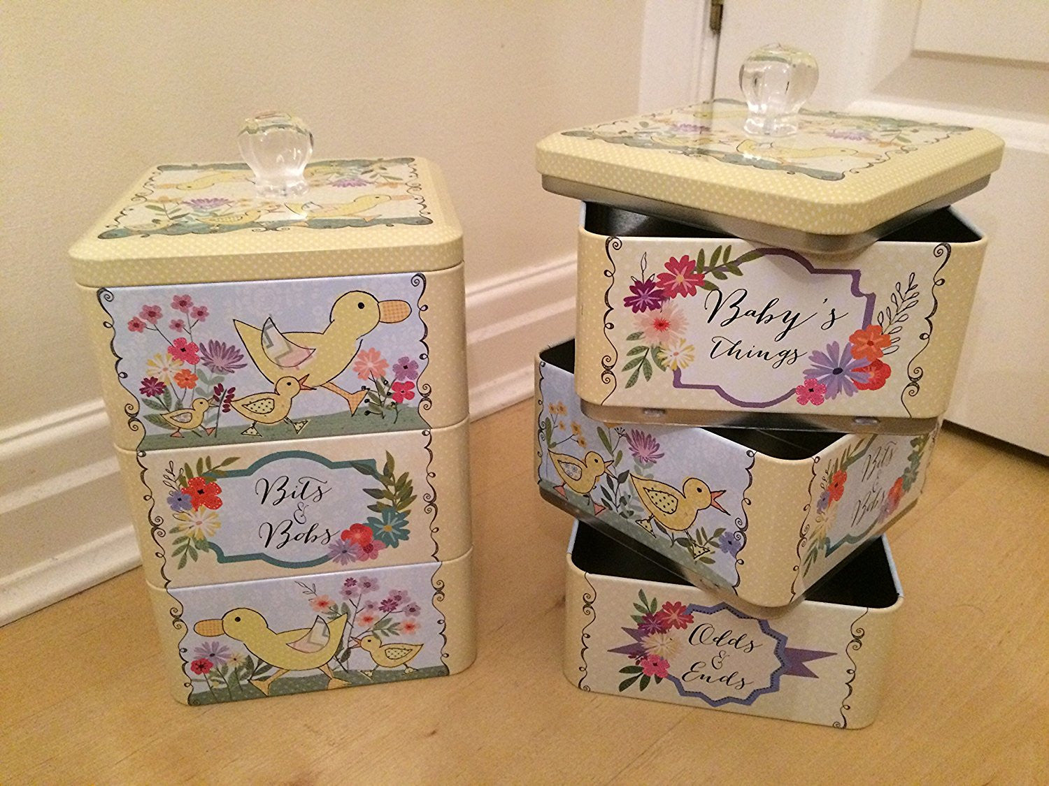 Peel & Sardine "Baby Things Ducks" Stacking Tin - hanrattycraftsgifts.co.uk