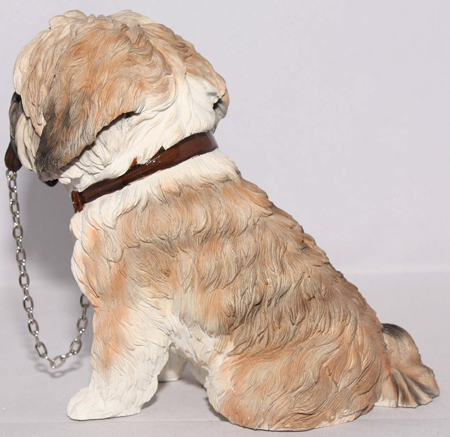 Brown & White Shih Tzu Sitting With Lead In Mouth - Walkies - hanrattycraftsgifts.co.uk