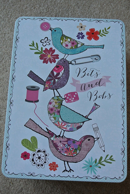 Peel & Sardine Large "Bits & Bobs Birds" Keepsake Tin - hanrattycraftsgifts.co.uk