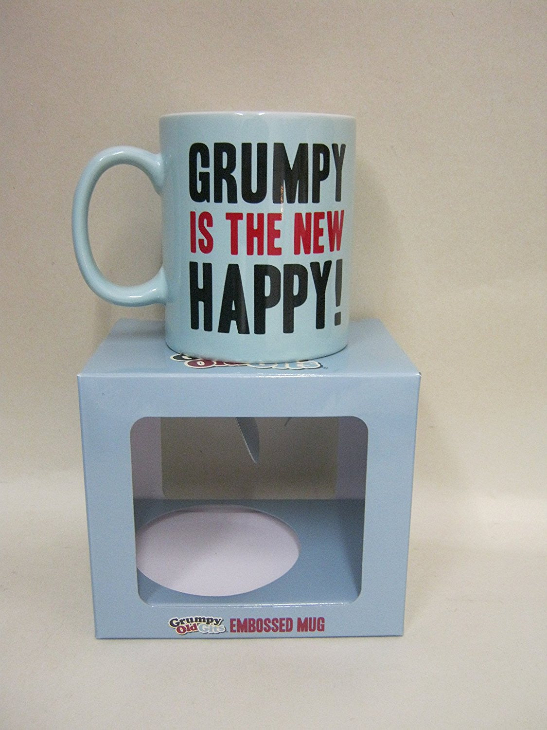 New Grumpy Old Gits Embossed Mug Grumpy's Cuppa Grumpy Is The New Happy Mug - hanrattycraftsgifts.co.uk