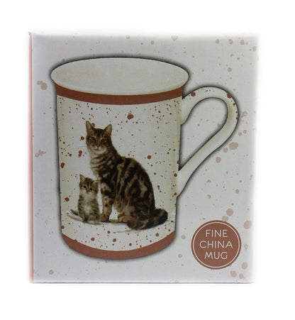 Macneil Cat and Kitten Fine China Mug (Tabby) - hanrattycraftsgifts.co.uk