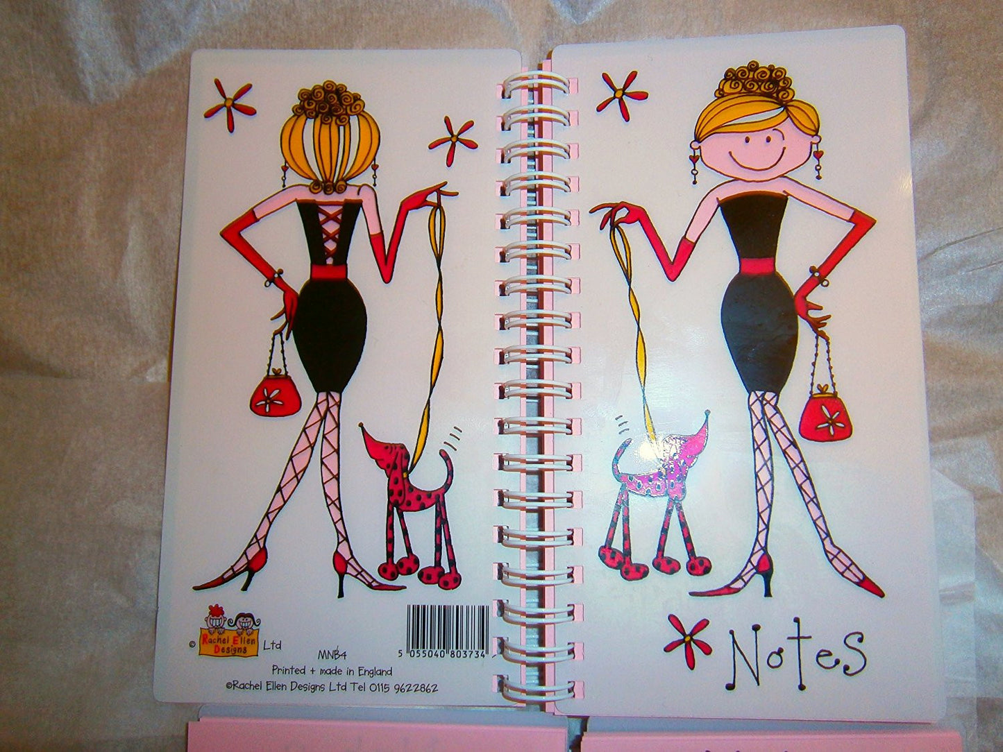 lady notes book elegant lady women holding bag and dog - hanrattycraftsgifts.co.uk
