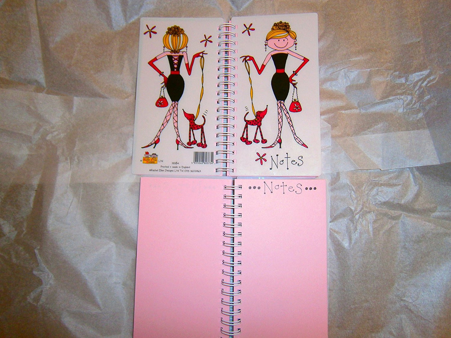 lady notes book elegant lady women holding bag and dog - hanrattycraftsgifts.co.uk