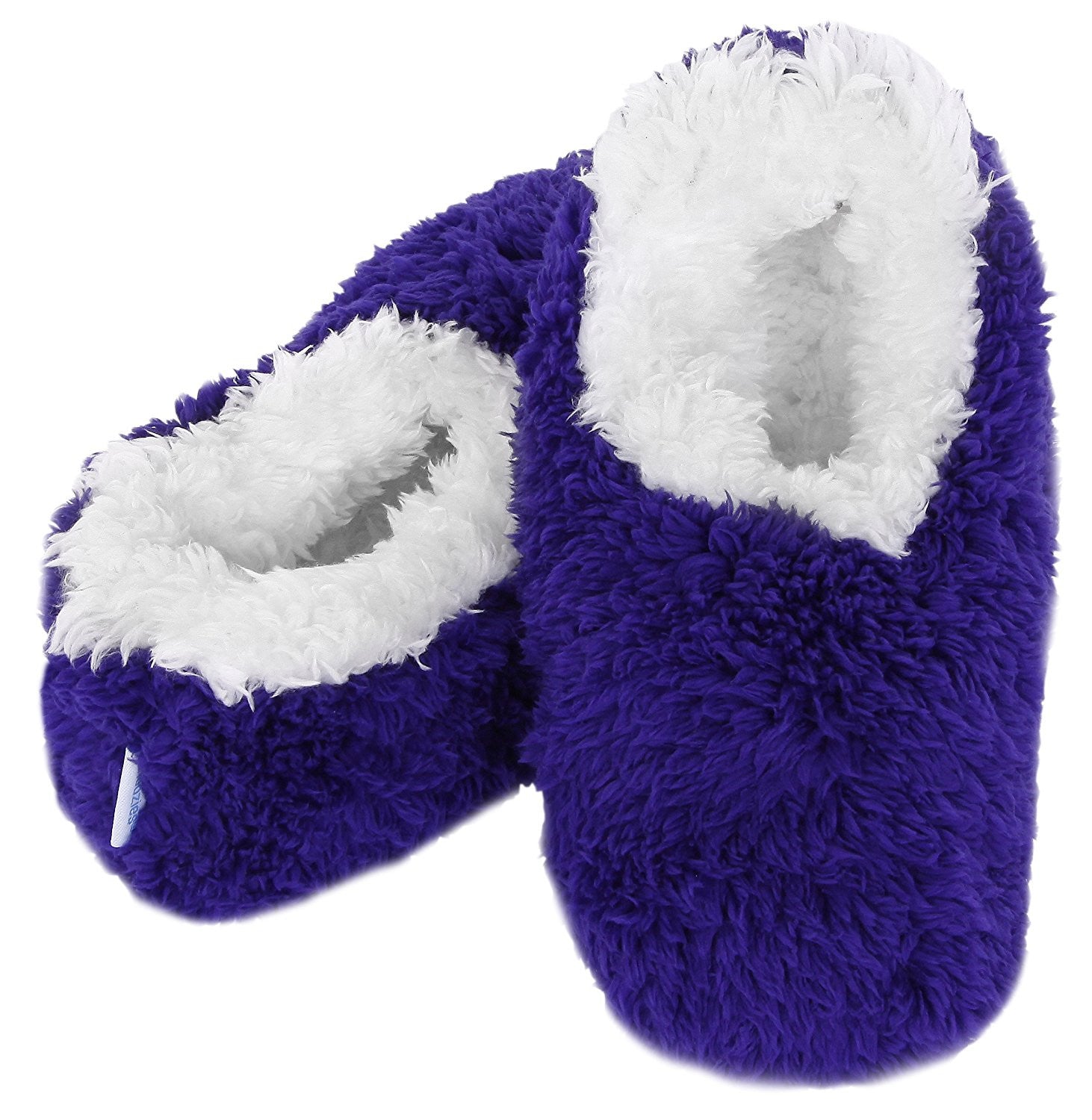 Snoozies | Ladies OMG Colour Slippers | Non Slip | Fluffy Warm Indoor Soft Slipper Socks (Small | UK 3-4, Purple) - hanrattycraftsgifts.co.uk