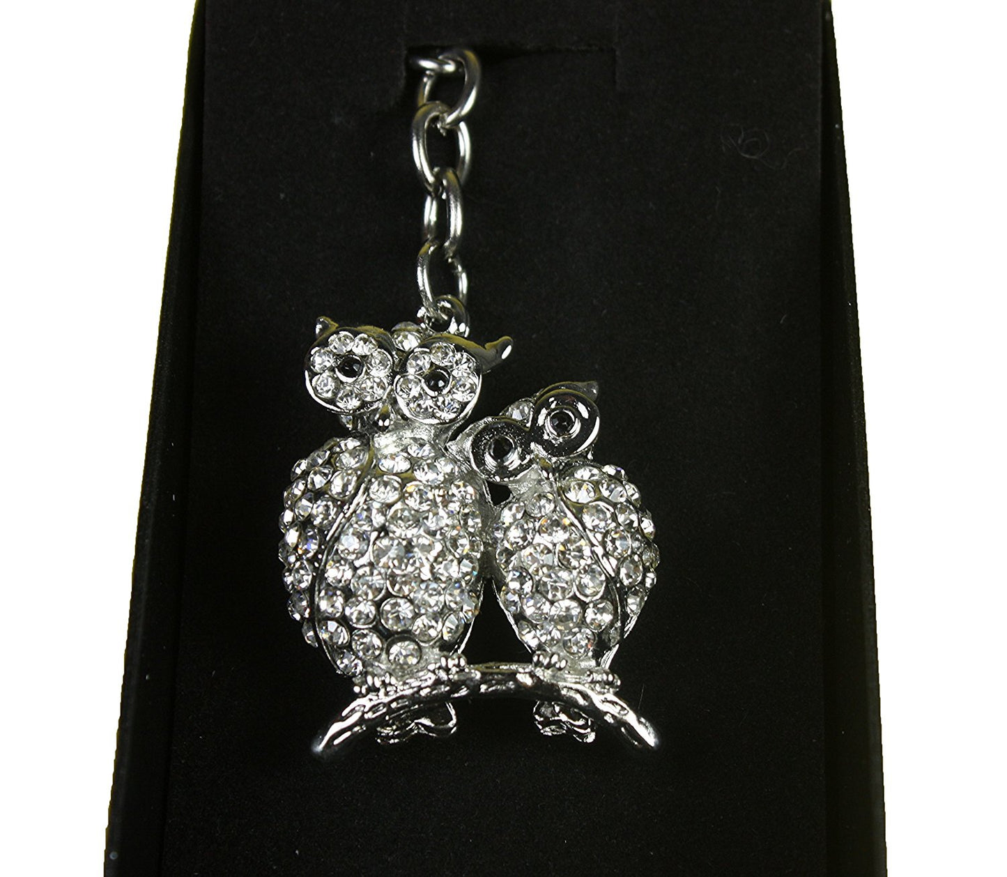 Owls Diamante Keyring and Presentation Box - hanrattycraftsgifts.co.uk