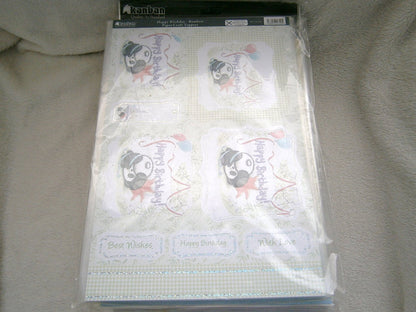 happy birthday-bamboo 2pack papercraft toppers - hanrattycraftsgifts.co.uk