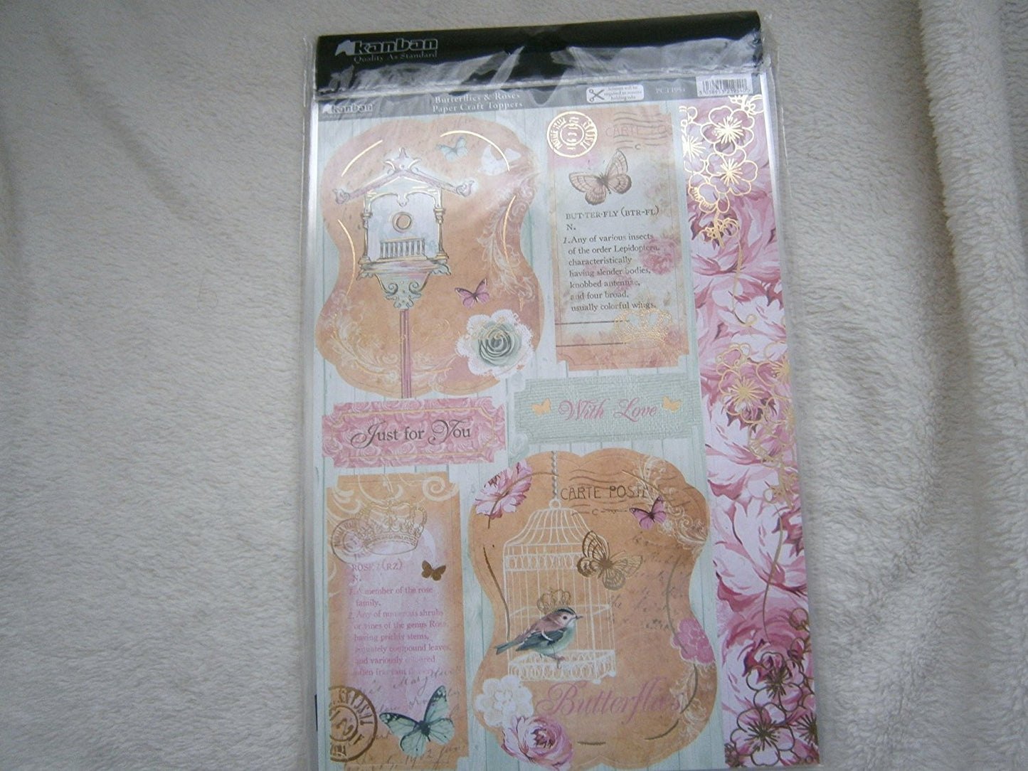 butterflies&roses 2pack papercraft toppers - hanrattycraftsgifts.co.uk