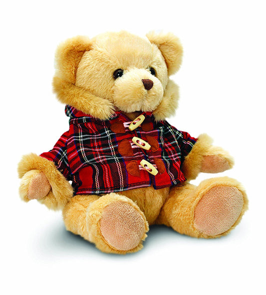 Keel Toys 20cm Hamish Bear with Tartan Duffle Coat - hanrattycraftsgifts.co.uk