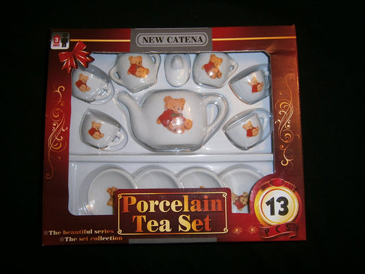 porcelain bear tea set (13 pcs) - hanrattycraftsgifts.co.uk