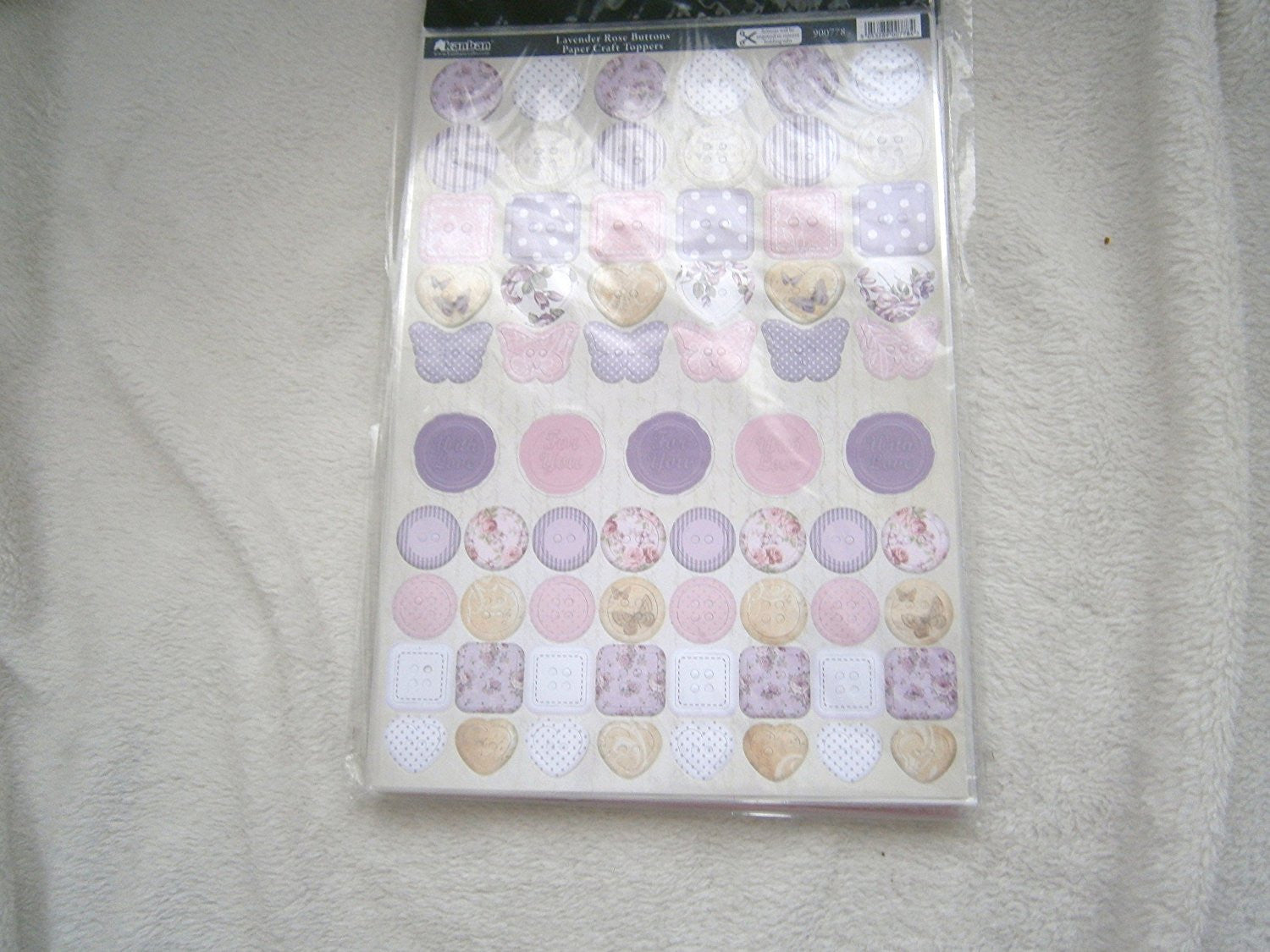lavender rose buttons papercraft toppers - hanrattycraftsgifts.co.uk