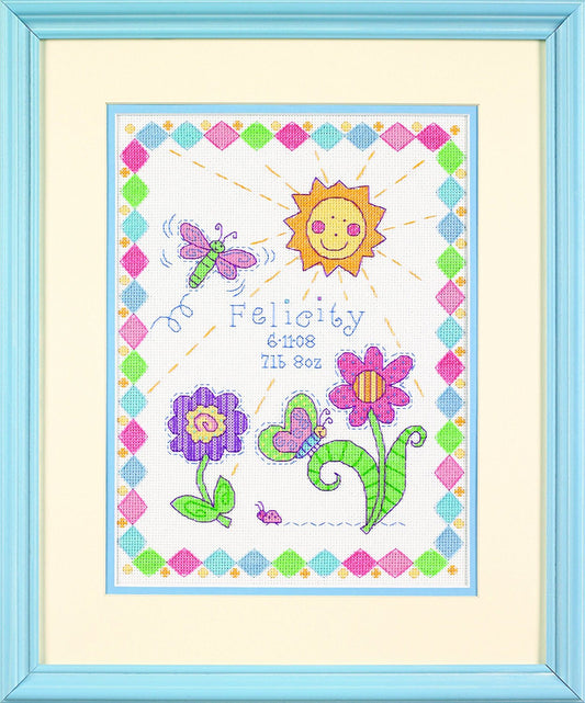 Dimensions Baby Hugs Stitching Kit - Counted Baby Birth Record So Sweet - hanrattycraftsgifts.co.uk