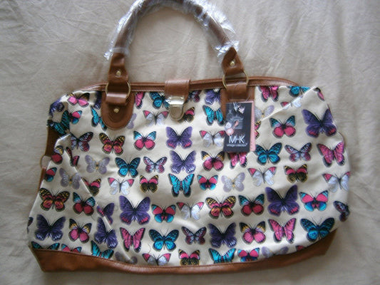miss k vintage collection deisgner tote bag butterfly beige - hanrattycraftsgifts.co.uk