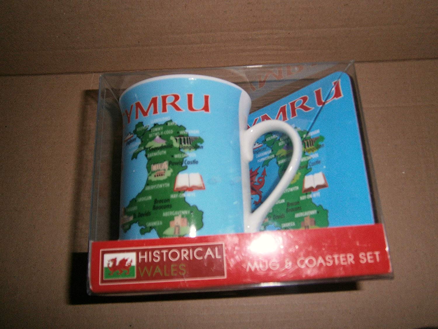 historical wales mug coaster cymru - hanrattycraftsgifts.co.uk