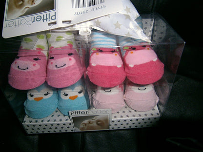 pitter patter baby 4pr socks in box - hanrattycraftsgifts.co.uk