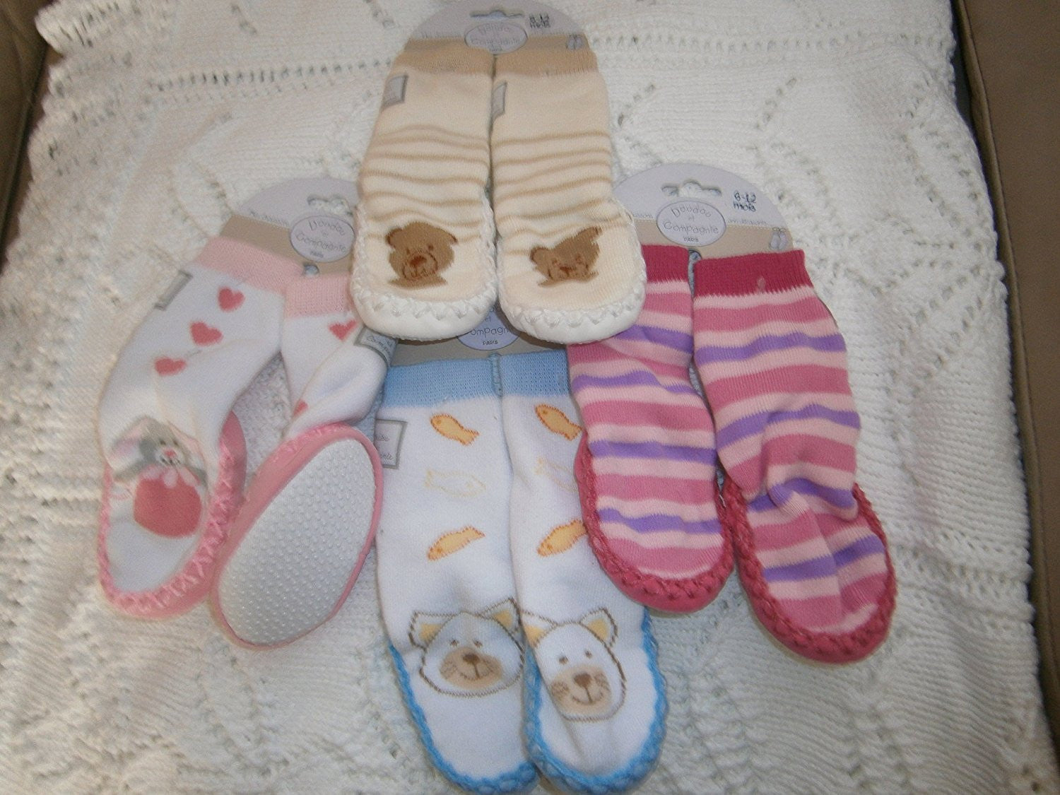 my baby slipper socks one pair(blue brown pink please state which colour you require) - hanrattycraftsgifts.co.uk