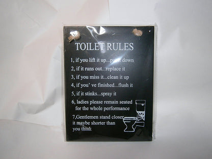 pair wooden toilet rules and and tool rules hanging plaque - hanrattycraftsgifts.co.uk