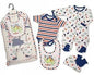 Brand New Baby Boys 5piece Gift Set Sleepsuit, Vest, Bib, Hat & Mitts Hungry Dinosaur 3 sizes (Newborn)